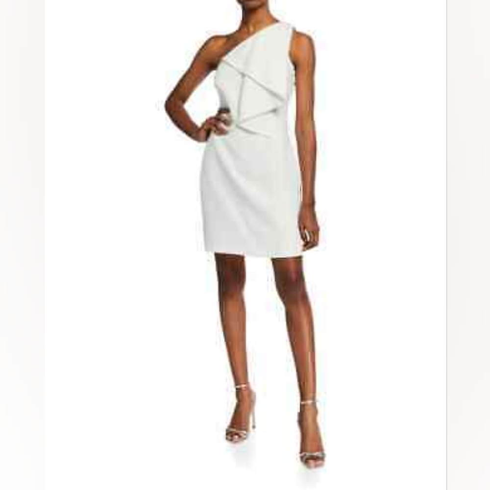 NWT Halston Draped One Shoulder Dress